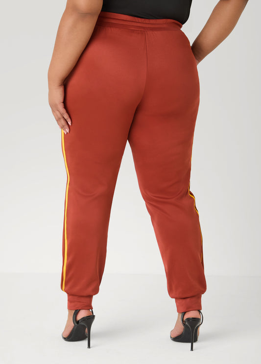 Pintucked Striped Joggers