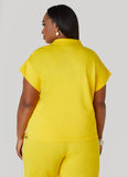 Striped French Terry Polo Top
