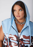 Camo Paneled Two Tone Hoodie