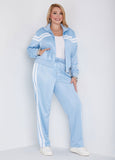 Zip Front Striped Track Jacket
