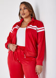 Zip Front Striped Track Jacket