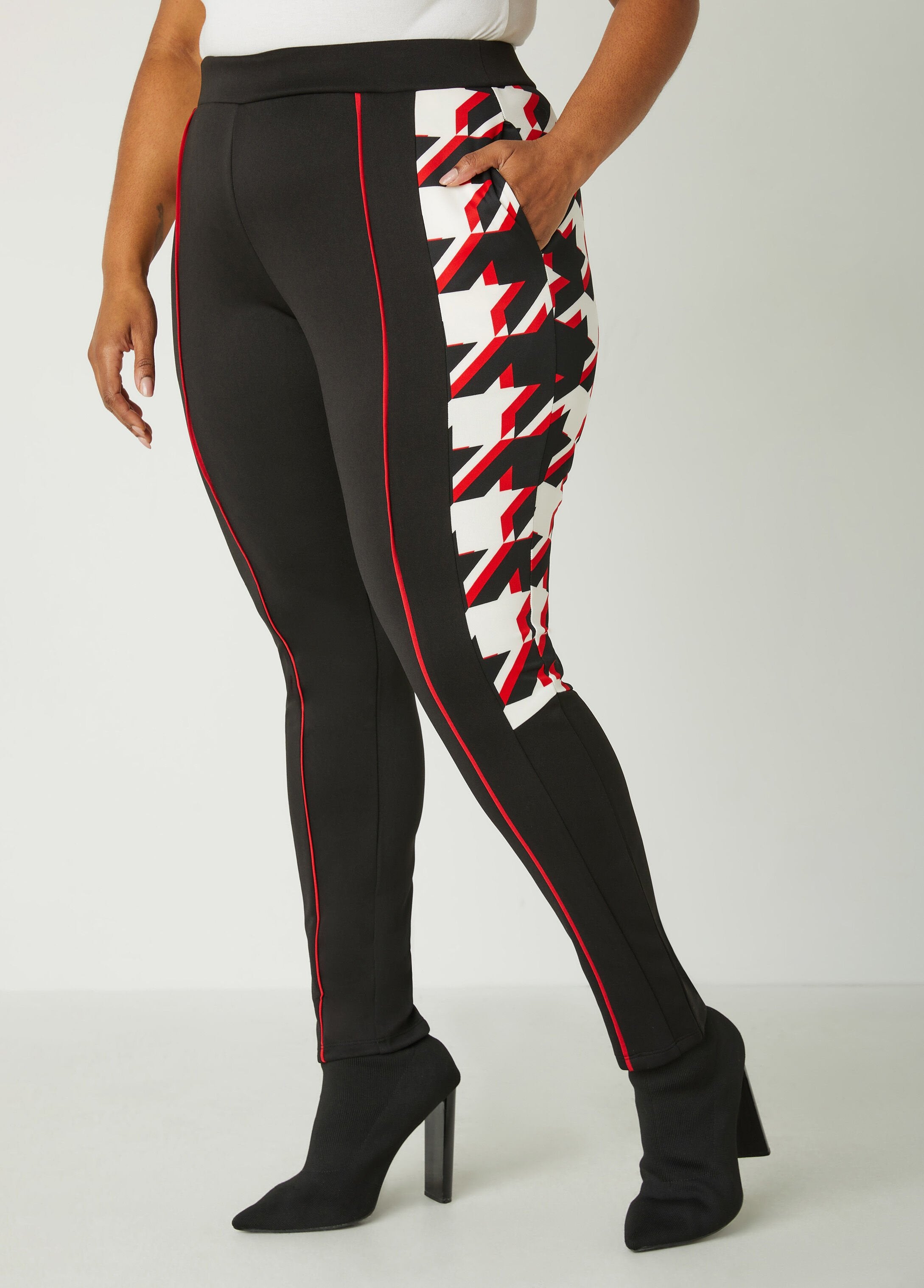 Houndstooth Paneled Leggings