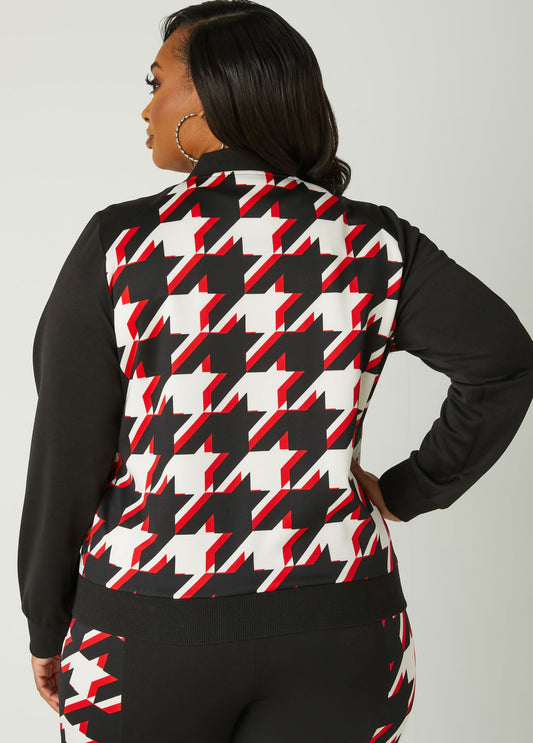 Houndstooth Track Jacket