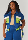Colorblock Zip Front Jacket