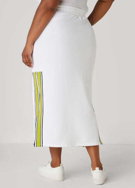 Striped French Terry Maxi Skirt
