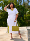 Striped French Terry Maxi Skirt