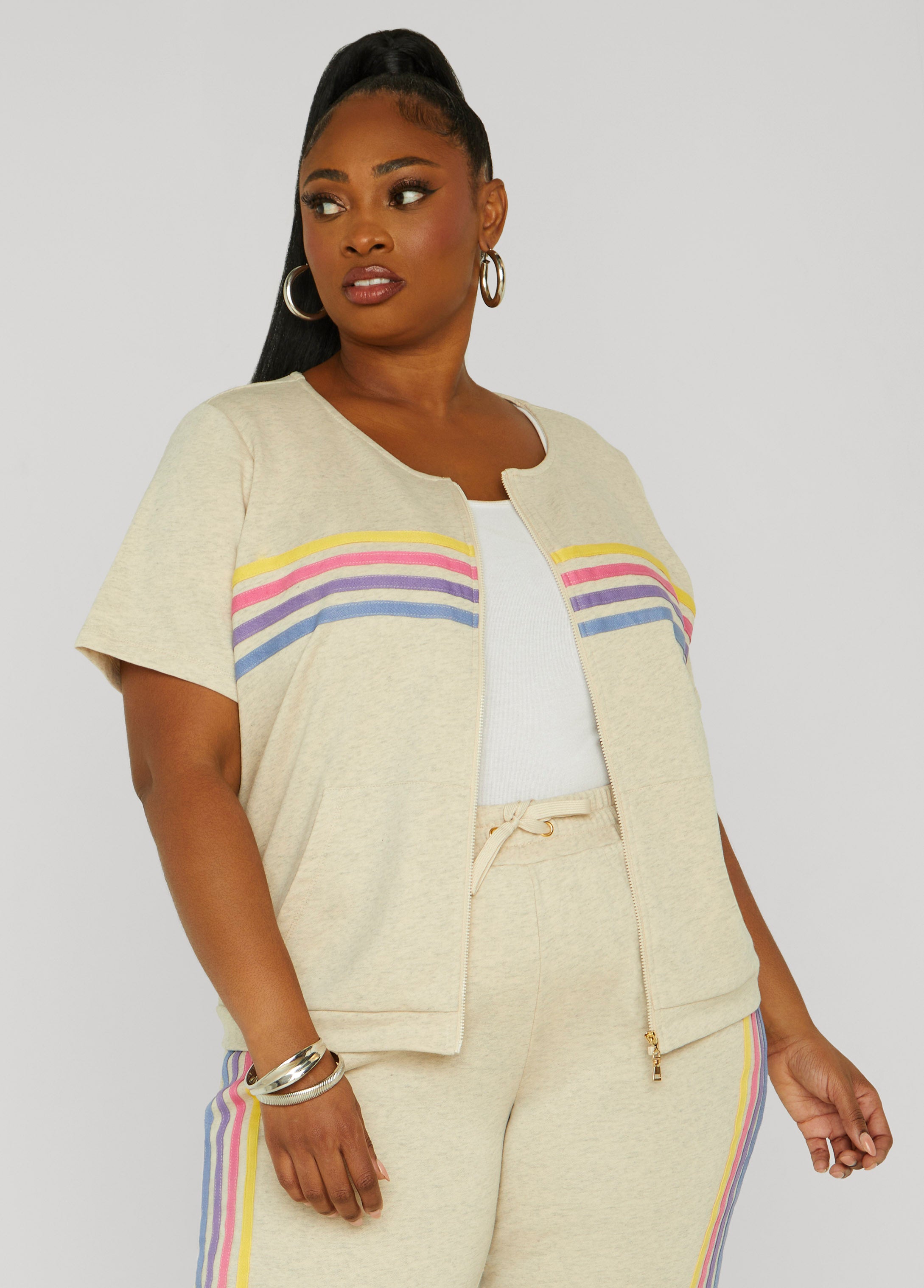 Striped French Terry Jacket