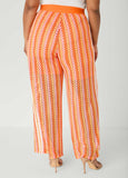 Striped Crochet Wide Leg Pants