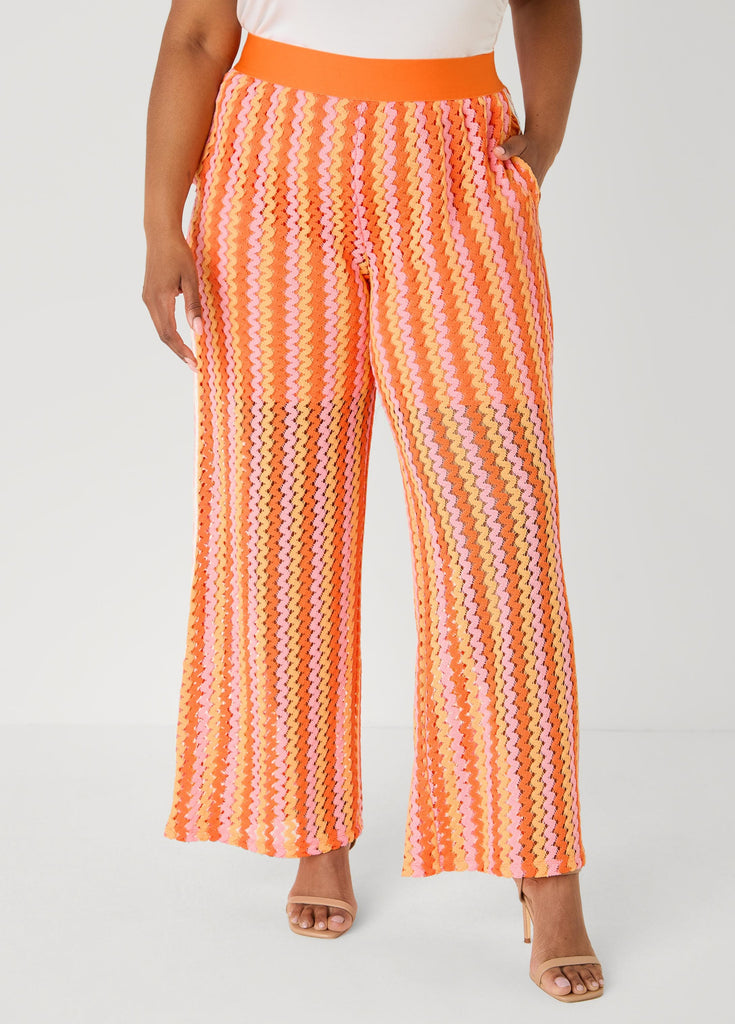 Striped Crochet Wide Leg Pants – Ashley Stewart