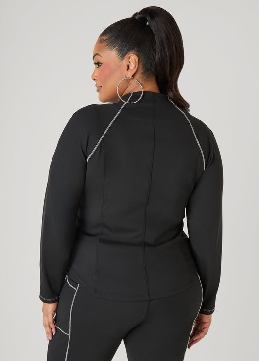 Piped Zip Front Track Jacket