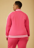 Striped Cold Shoulder Track Jacket