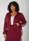 Plus Size Striped Hoodie Plus Size Track Jacket Streetwear Set