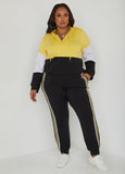 Colorblock Zip Front Hoodie