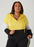 Plus Size Colorblock Hoodie Plus Size Pullover Fashion Matching Set