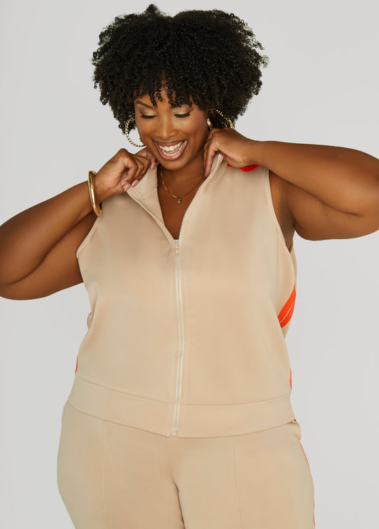 Stripe Trimmed Track Vest