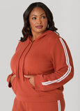 Textured Knit Striped Hoodie