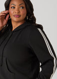 Striped Textured Knit Hoodie