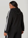 Striped Textured Knit Hoodie
