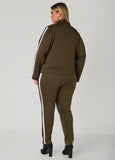 Striped Zip Front Track Jacket
