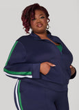 Zip Front Striped Track Jacket
