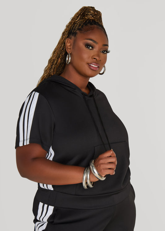 Striped Hooded Pullover