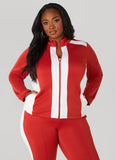 Plus Size Two Tone Track Jacket