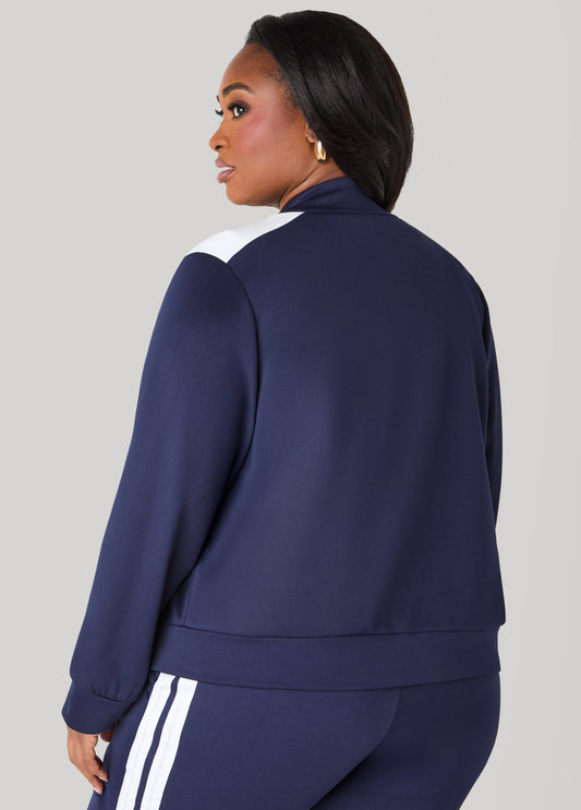 Striped Zip Front Track Jacket