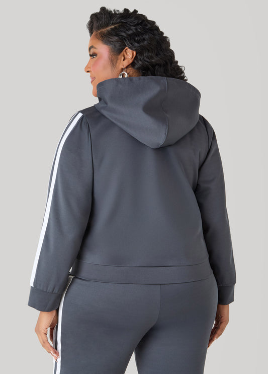 Striped Drawstring Hoodie