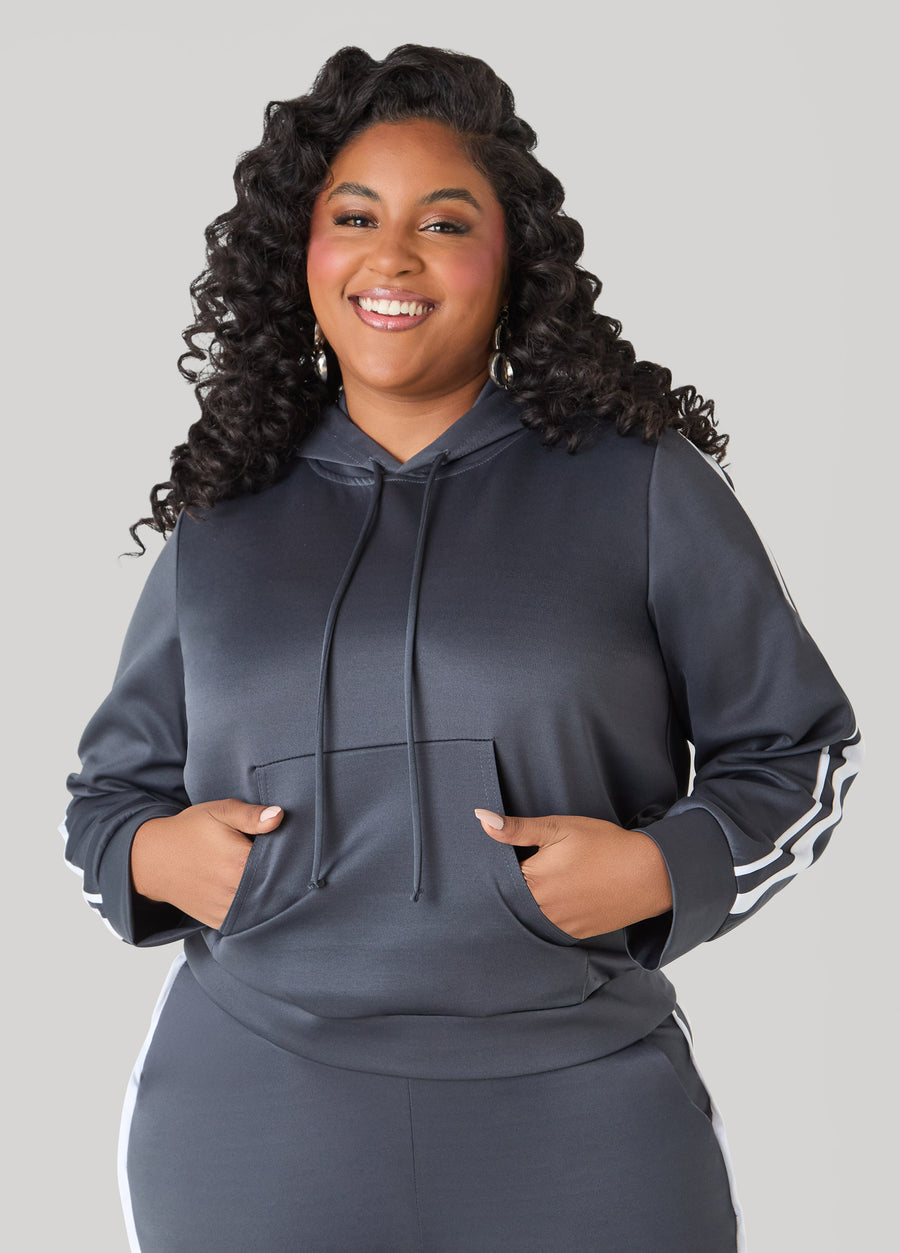 Striped Drawstring Hoodie