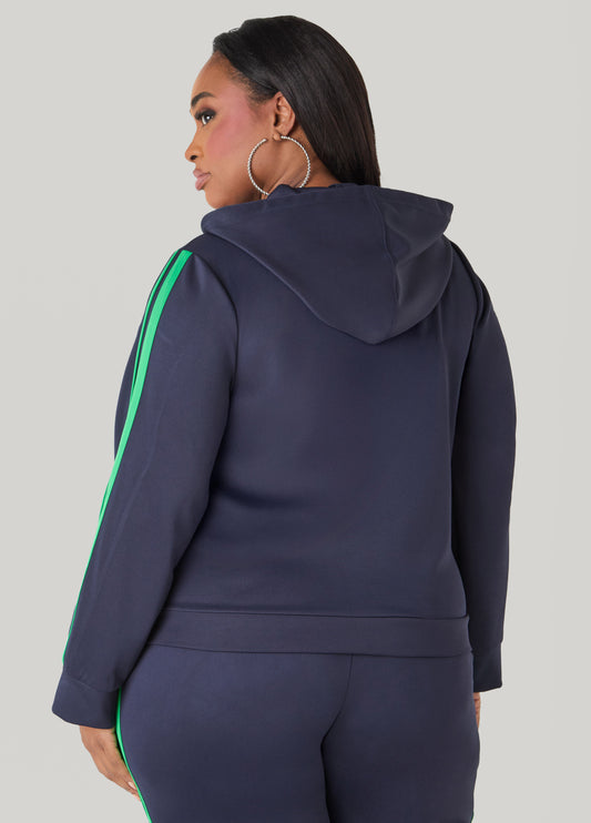 Striped Drawstring Hoodie