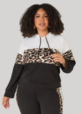 Colorblock Animal Print Hoodie