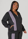 Striped Zip Front Track Jacket