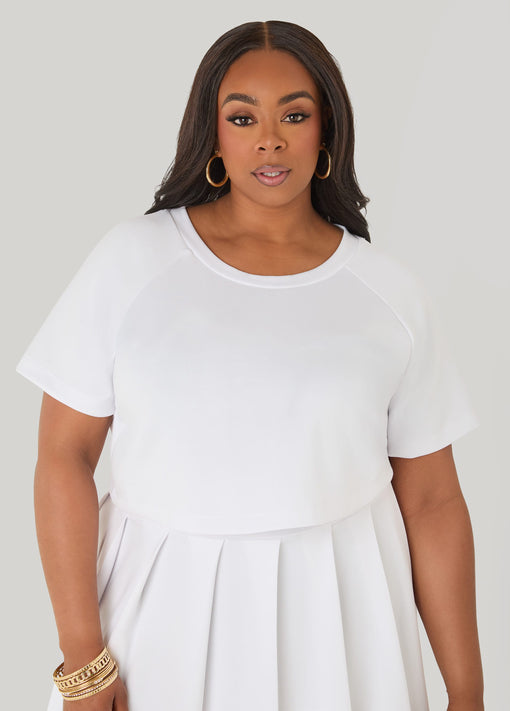 Matching Set Cropped Athletic Knit Tee