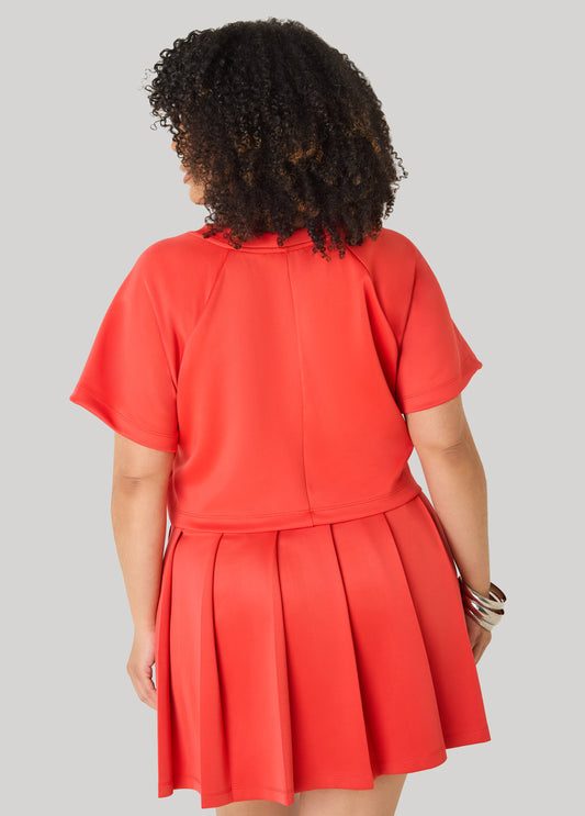 Cropped Athletic Knit Tee