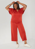 Athletic Knit  V Neck Top