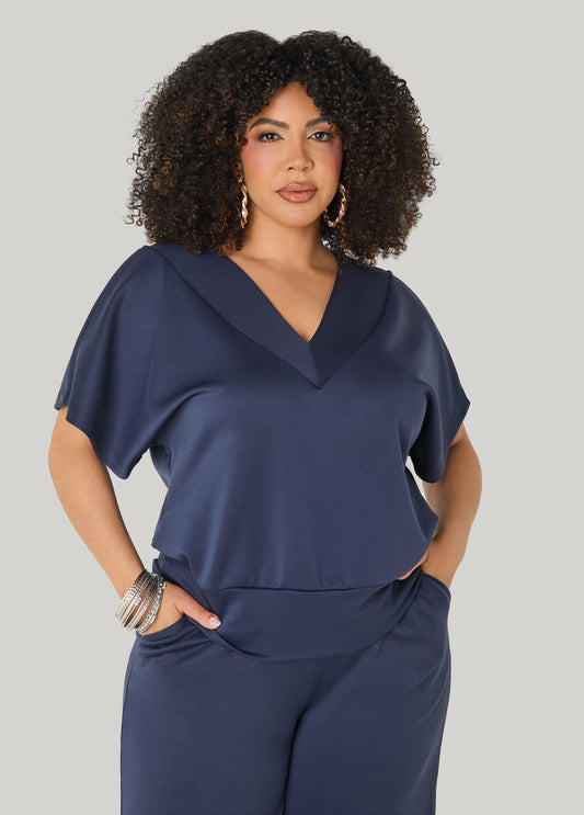 V Neck Scuba Top
