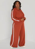 Textured Striped Wide Leg Pants