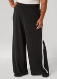 Striped Textured Wide Leg Pants