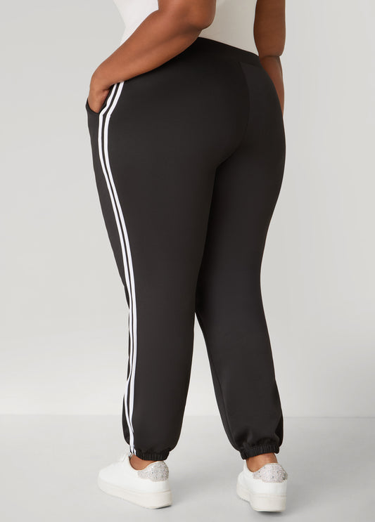 Pintucked Striped Joggers