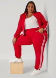 Pintucked Striped Joggers
