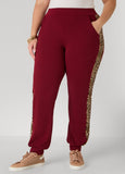 Animal Print Trimmed Joggers