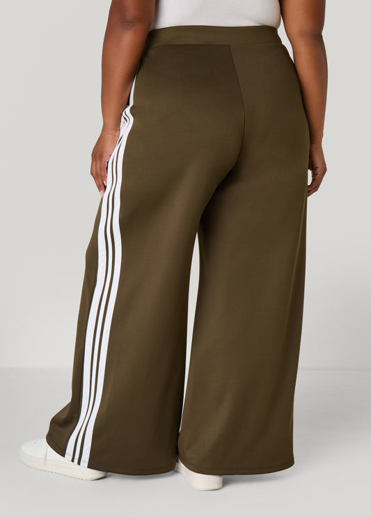 Wide Leg Striped Track Pants