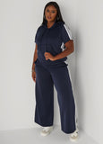 Wide Leg Striped Track Pants