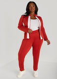 Plus Size Pintucked Two Tone Leggings