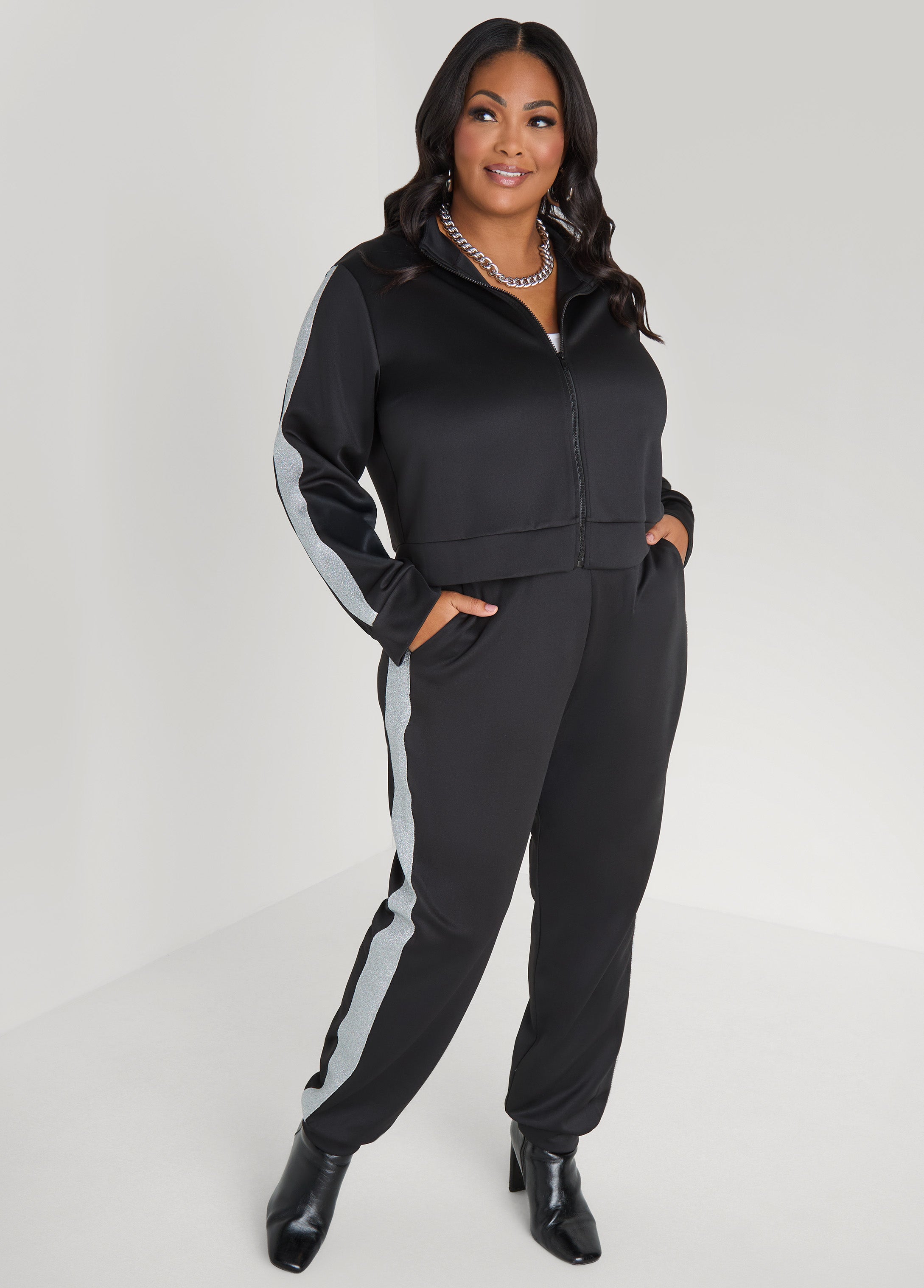 Plus Size Lurex™ Paneled Joggers