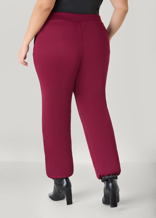 Faux Leather Paneled Joggers