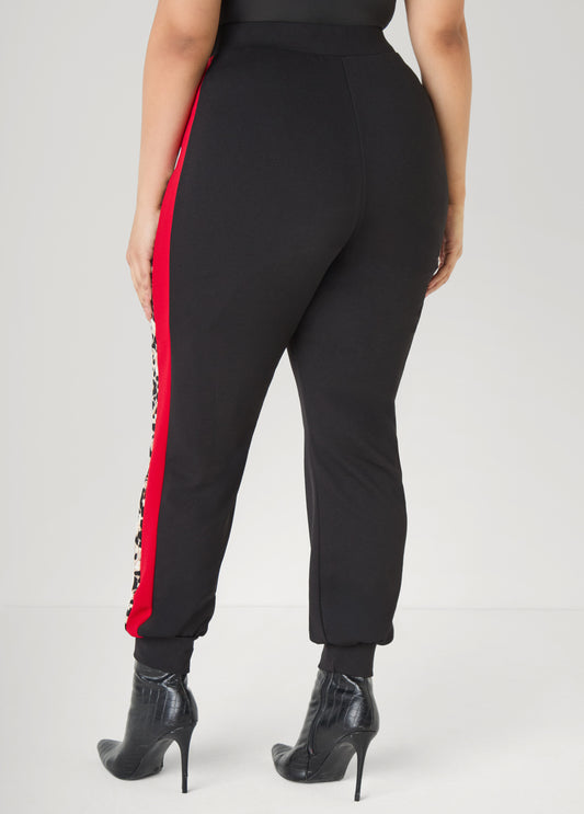 Animal Print Colorblock Joggers