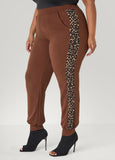 Animal Paneled Textured Joggers