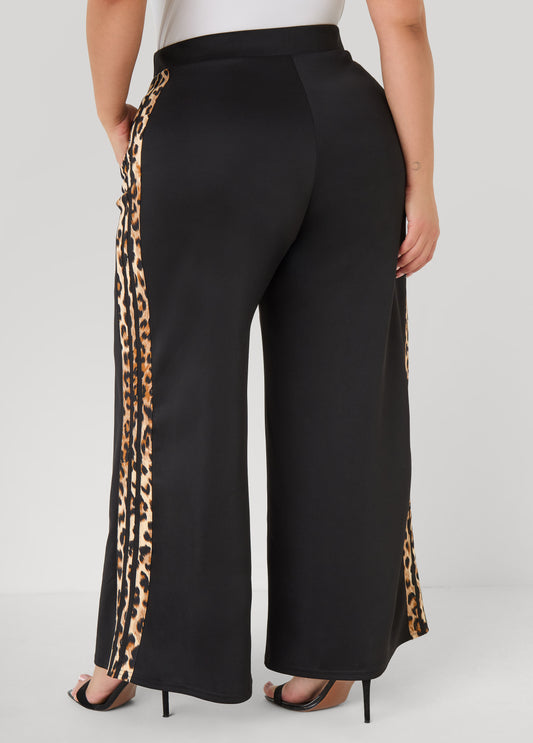 Animal Striped Wide Leg Pants