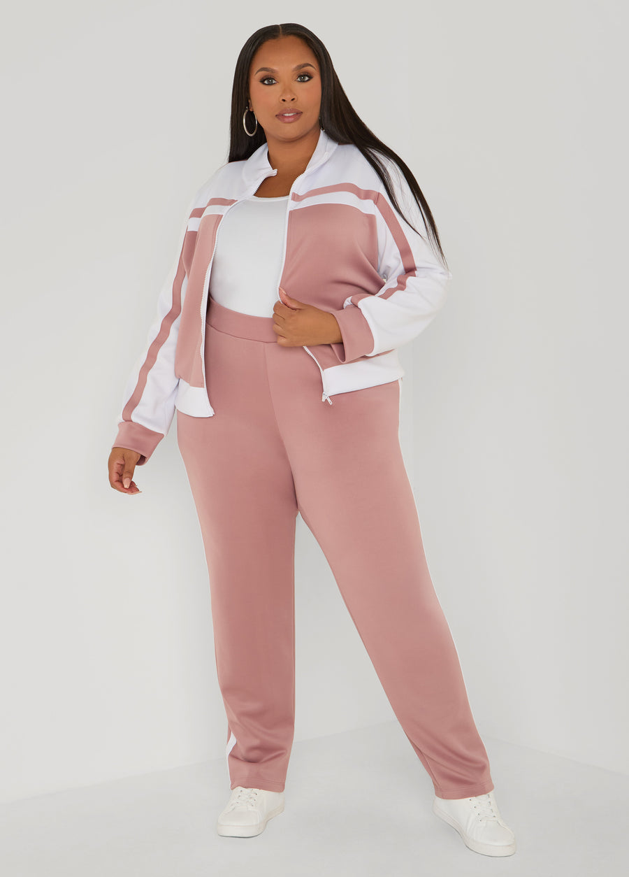 Two Tone Slim Leg Track Pants
